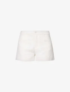 Paige Patrizia Mid-rise Cotton-rayon Blend Shorts