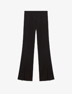 Maje Pomelo Flared Mid-rise Stretch-woven Trousers