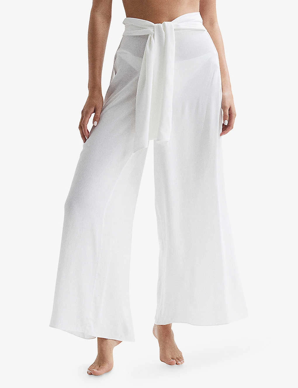 Reiss Gemma Split-sides Wide-leg High-rise Woven Trousers 3 Reiss Gemma Split-sides Wide-leg High-rise Woven Trousers - Image 3