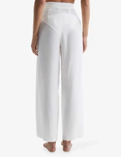 Reiss Gemma Split-sides Wide-leg High-rise Woven Trousers 8 Reiss Gemma Split-sides Wide-leg High-rise Woven Trousers -Reiss Shop R04144336 WHITE ALT03