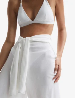 Reiss Gemma Split-sides Wide-leg High-rise Woven Trousers 9 Reiss Gemma Split-sides Wide-leg High-rise Woven Trousers -Reiss Shop R04144336 WHITE ALT04