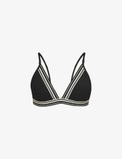 Reiss Faith Contrast-stripe Triangle Bikini Top
