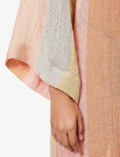 Striped Split-hem Linen-blend Cover-up -Reiss Shop R04145018 SUNSETAWNINGSTRIPE ALT05