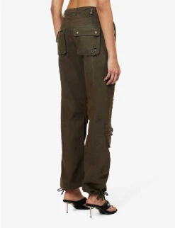 Jaded London Cargo Drawstring-hem Low-rise Straight-leg Cotton Trousers -Reiss Shop R04145883 KHAKI ALT03