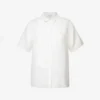 ANINE BING Bruni Curved-hem Linen-blend Shirt