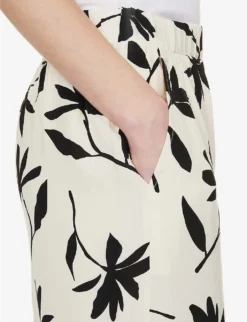 ANINE BING Owen Floral-print Wide-leg Mid-rise Woven Trousers -Reiss Shop R04146360 IVORYDAISYPRINT ALT04