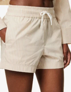 FRAME Drawstring Striped Cotton-blend Shorts -Reiss Shop R04146400 SANDMULTI ALT04