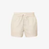 FRAME Drawstring Striped Cotton-blend Shorts