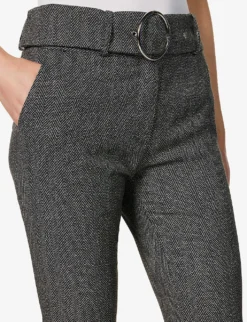 Stromboli Belted Mid-rise Woven Trousers 9 Stromboli Belted Mid-rise Woven Trousers -Reiss Shop R04147068 GREY ALT04