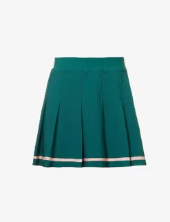 Varley Clarendon Embroidered-tape High-rise Stretch-jersey Skort