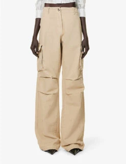 Coperni Wide-leg Mid-rise Cotton Trousers 7 Coperni Wide-leg Mid-rise Cotton Trousers -Reiss Shop R04147539 BEIGEBEIGE ALT02