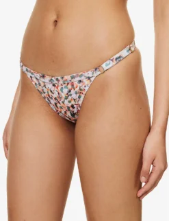 Gold Palm Nelly Mid-rise Bikini Bottoms -Reiss Shop R04148242 MULTI ALT02