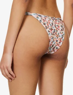 Gold Palm Nelly Mid-rise Bikini Bottoms -Reiss Shop R04148242 MULTI ALT03