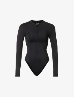 GOOD AMERICAN Compression Long-sleeved Stretch-woven Bodysuit