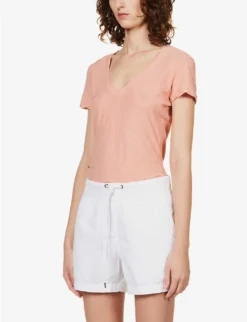 JAMES PERSE Elasticated-waist Striped Cotton-blend Shorts -Reiss Shop R04149005 WHITE ALT02