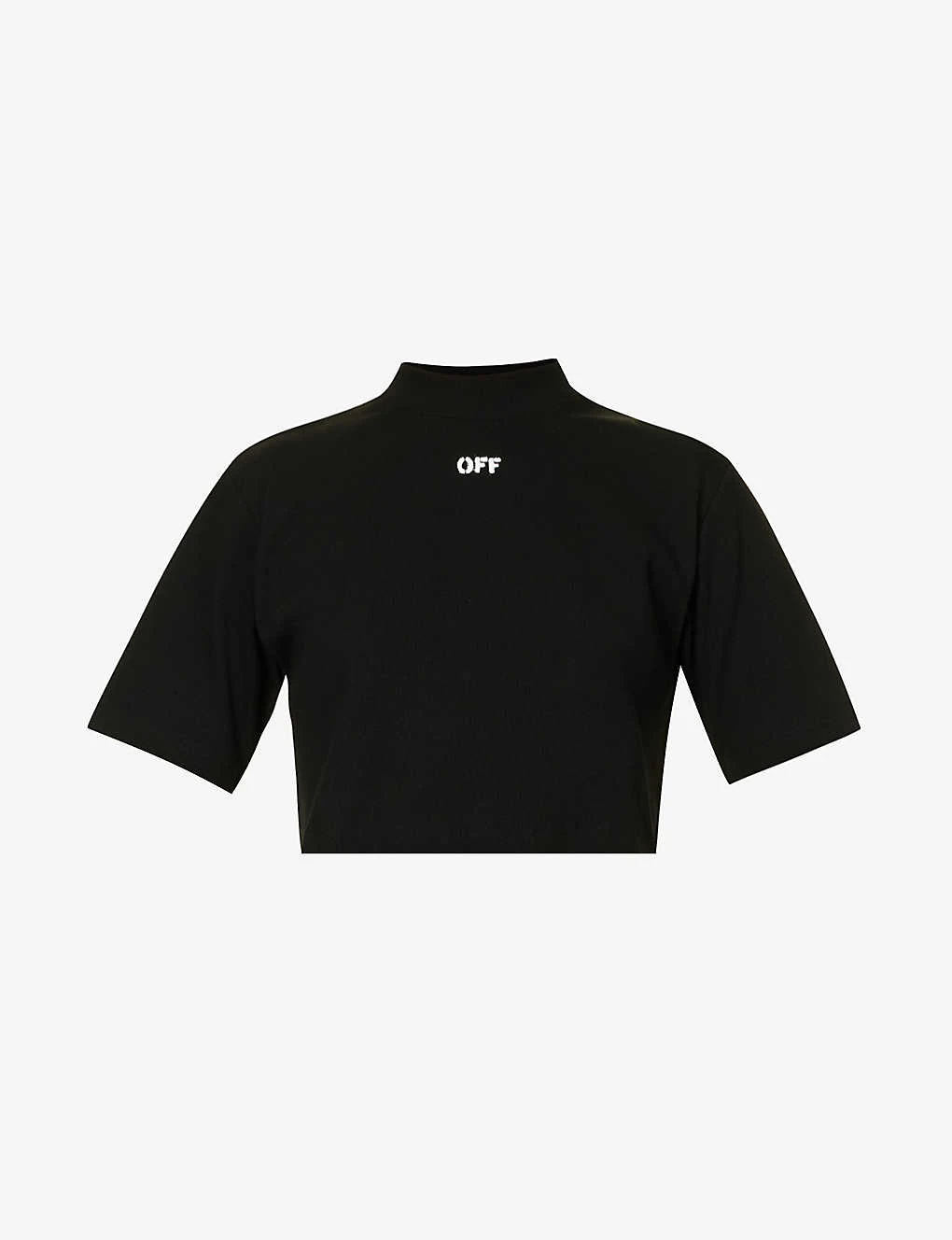 Logo-embroidered Cropped Stretch-cotton T-shirt 1 Logo-embroidered Cropped Stretch-cotton T-shirt