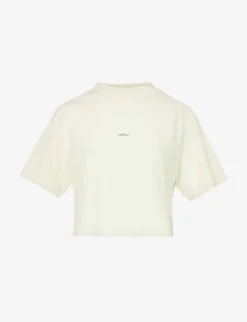 Logo-print Cropped Cotton T-shirt