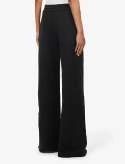 Wide-leg Mid-rise Cotton Jogging Bottoms -Reiss Shop R04149020 BLACK ALT03
