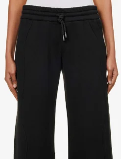 Wide-leg Mid-rise Cotton Jogging Bottoms -Reiss Shop R04149020 BLACK ALT04