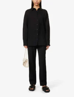 Emery Relaxed-fit Cotton And Linen-blend Shirt -Reiss Shop R04149652 BLACK ALT01