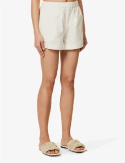 Emery Mid-rise Cotton And Linen-blend Shorts -Reiss Shop R04149655 STONE ALT02