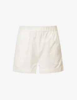 Emery Mid-rise Cotton And Linen-blend Shorts