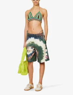 FRAME X Julia Sarr Jamois Tie-dye Relaxed-fit Mesh Shorts -Reiss Shop R04149889 FATIGUEMULTI ALT01