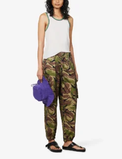 FRAME X Julia Sarr Jamois Camo-print Cotton Trousers -Reiss Shop R04149902 CAMO ALT01