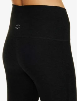 Beyond Yoga Spacedye Wrap-over Flared-leg High-rise Stretch-woven Leggings -Reiss Shop R04150159 DARKESTNIGHT ALT04