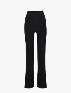 Beyond Yoga Spacedye Wrap-over Flared-leg High-rise Stretch-woven Leggings