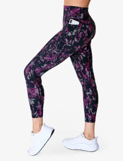 Sweaty Betty Zero Gravity Graphic-print 7/8 Stretch-jersey Leggings -Reiss Shop R04150354 PINKFLORALPRINT ALT02