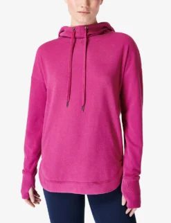 Sweaty Betty Escape Relaxed-fit Stretch Cotton-blend Fleece Hoody 7 Sweaty Betty Escape Relaxed-fit Stretch Cotton-blend Fleece Hoody -Reiss Shop R04150363 PHLOXPINK ALT02