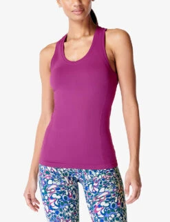 Sweaty Betty Athlete Seamless Workout Stretch-jersey Tank Top -Reiss Shop R04150366 MALBECPURPLE ALT02