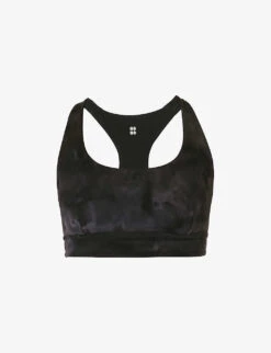 Sweaty Betty Reversible Spray-print Stretch-nylon Sports Bra