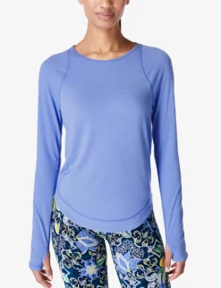 Sweaty Betty Breathe Easy Stretch-polyester Top -Reiss Shop R04150431 CORNFLOWERBLUE ALT02