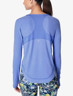 Sweaty Betty Breathe Easy Stretch-polyester Top -Reiss Shop R04150431 CORNFLOWERBLUE ALT03