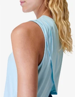 Sweaty Betty Draped-back Relaxed-fit Stretch-jersey Tank Top 9 Sweaty Betty Draped-back Relaxed-fit Stretch-jersey Tank Top -Reiss Shop R04150494 ICEBLUE ALT04