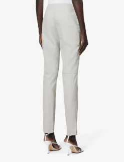 Exposed-seam Slim-leg High-rise Regular-fit Wool Trousers 8 Exposed-seam Slim-leg High-rise Regular-fit Wool Trousers -Reiss Shop R04150869 MELANGEGREY ALT03