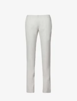 Exposed-seam Slim-leg High-rise Regular-fit Wool Trousers