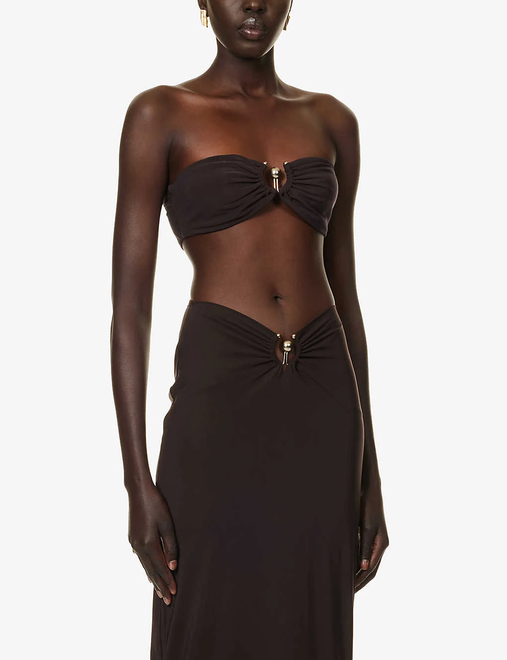 Ruched Cropped Stretch-woven Top 3 Ruched Cropped Stretch-woven Top - Image 3