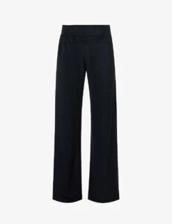ME AND EM Wide-leg Towelling-texture Cotton Trousers