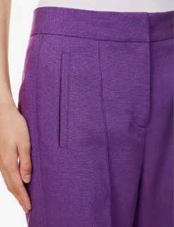 ME AND EM Slim Cropped Mid-rise Stretch-woven Trousers -Reiss Shop R04151478 INTENSEVIOLET ALT04