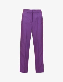 ME AND EM Slim Cropped Mid-rise Stretch-woven Trousers