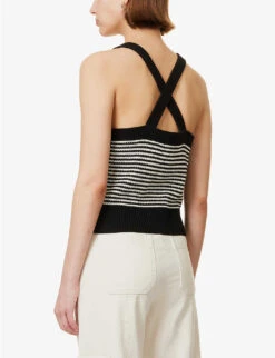 ME AND EM Stripe Cotton-knit Top 8 ME AND EM Stripe Cotton-knit Top -Reiss Shop R04151523 BLACKSOFTWHITE ALT03
