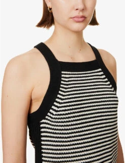 ME AND EM Stripe Cotton-knit Top 9 ME AND EM Stripe Cotton-knit Top -Reiss Shop R04151523 BLACKSOFTWHITE ALT04