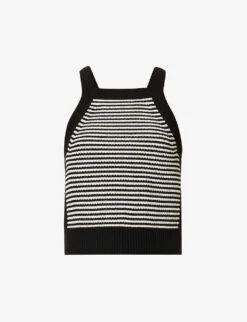 ME AND EM Stripe Cotton-knit Top