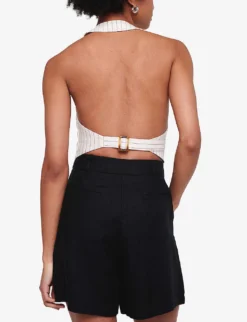 Fidel Tabbed Linen Shorts -Reiss Shop R04151537 BLACK ALT03