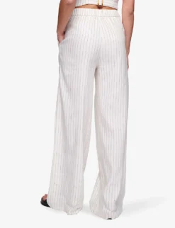 Hainault Pinstripe Wide-leg Mid-rise Stretch-woven Trousers -Reiss Shop R04151538 BLACKSTRIPE ALT03
