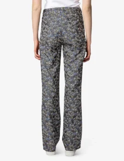 Zadig & Voltaire Pistol Flared-leg High-rise Floral-jacquard Trousers -Reiss Shop R04151931 MULTICOLOR ALT03