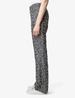 Zadig & Voltaire Pistol Flared-leg High-rise Floral-jacquard Trousers -Reiss Shop R04151931 MULTICOLOR ALT04